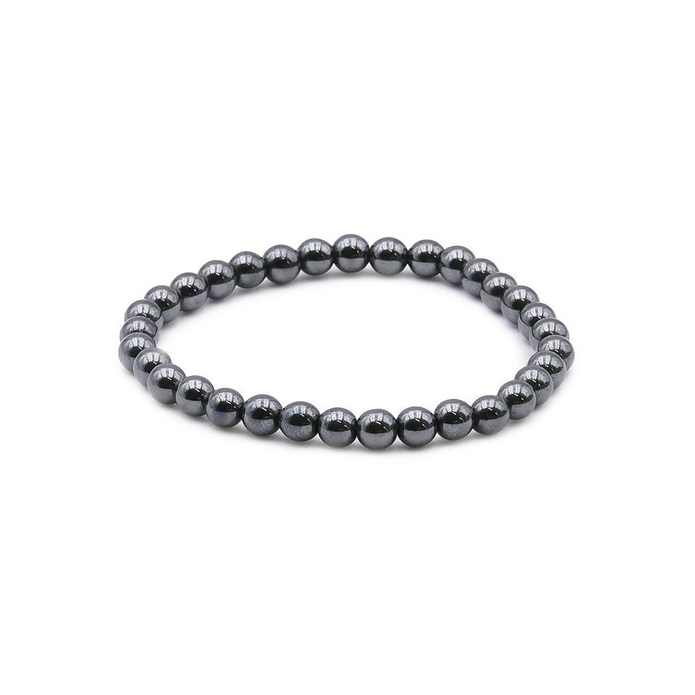Bracelet pierres naturelles 6mm hématite AB