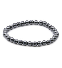 Bracelet pierres naturelles 6mm hématite AB