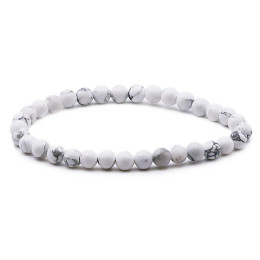 Bracelet pierres naturelles 6 mm howlite blanche A