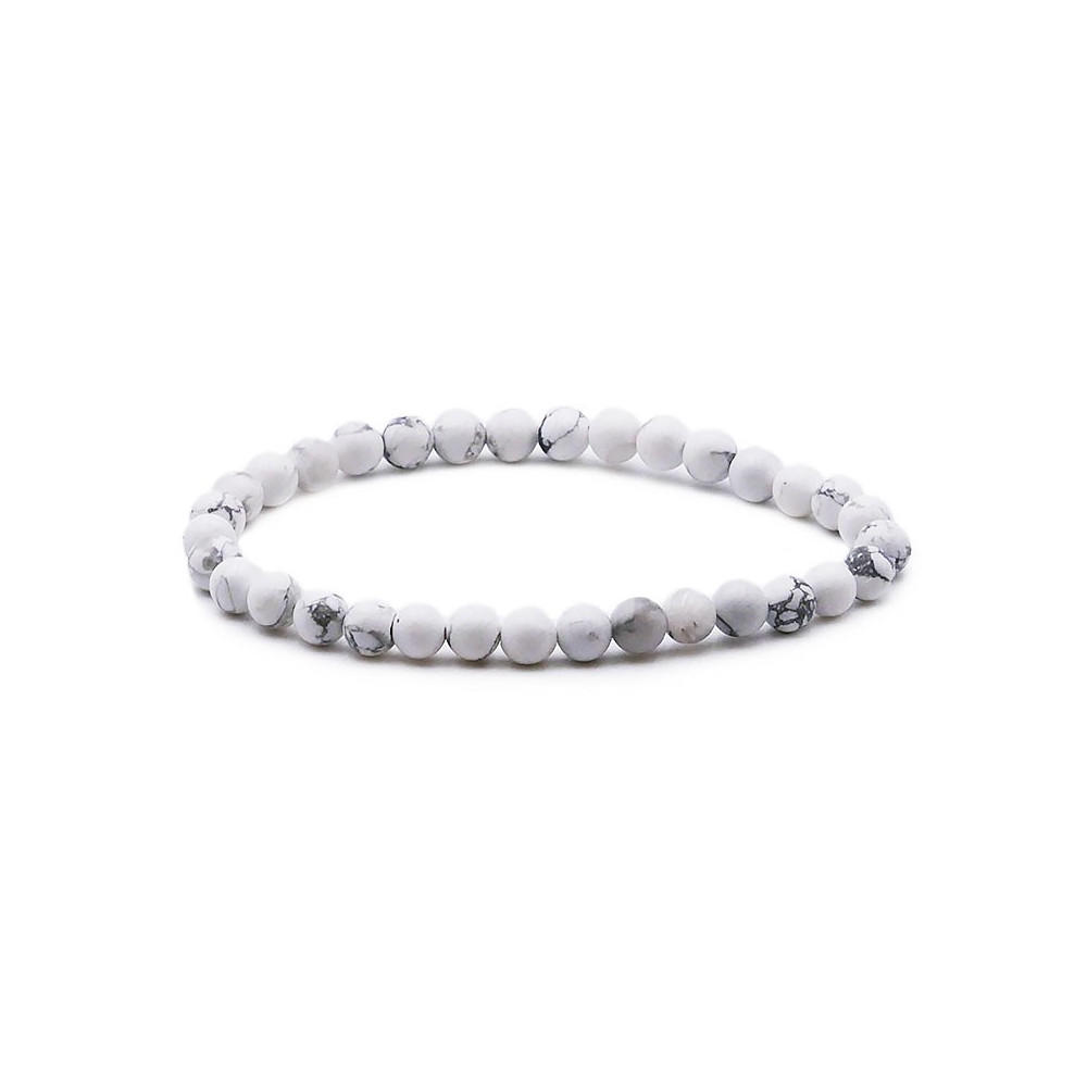 Bracelet pierres naturelles 6 mm howlite blanche A