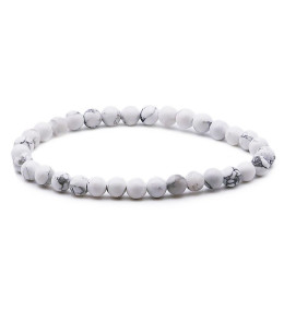 Bracelet pierres naturelles 6 mm howlite blanche A