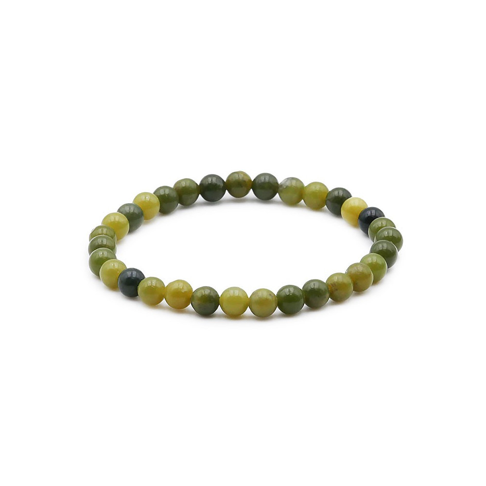 Bracelet pierres naturelles 6mm jade néphrite AB