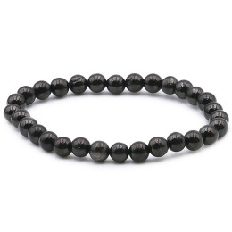 Bracelet pierres naturelles 6mm jais A