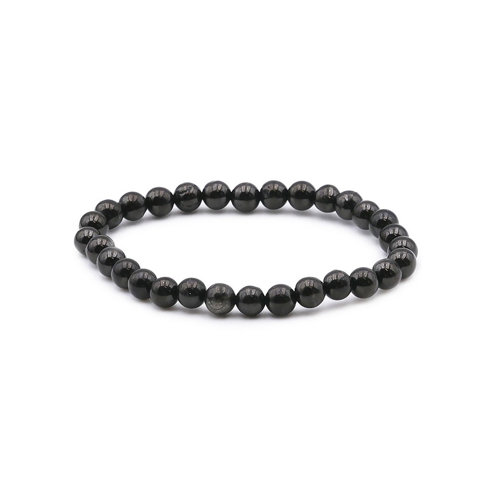Bracelet pierres naturelles 6mm jais A