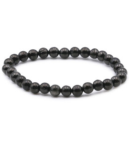Bracelet pierres naturelles 6mm jais A
