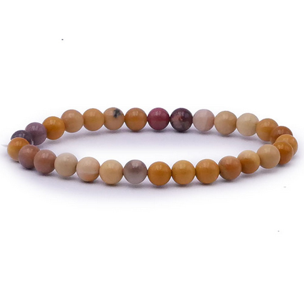 Bracelet pierres naturelles 6mm jaspe mokaite A