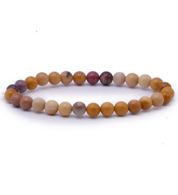 Bracelet pierres naturelles 6mm jaspe mokaite A