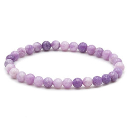 Bracelet pierres naturelles 6mm lepidolite- A+