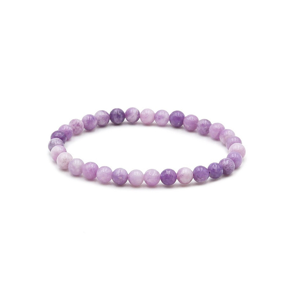 Bracelet pierres naturelles 6mm lepidolite- A+