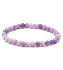 Bracelet pierres naturelles 6mm lepidolite- A+