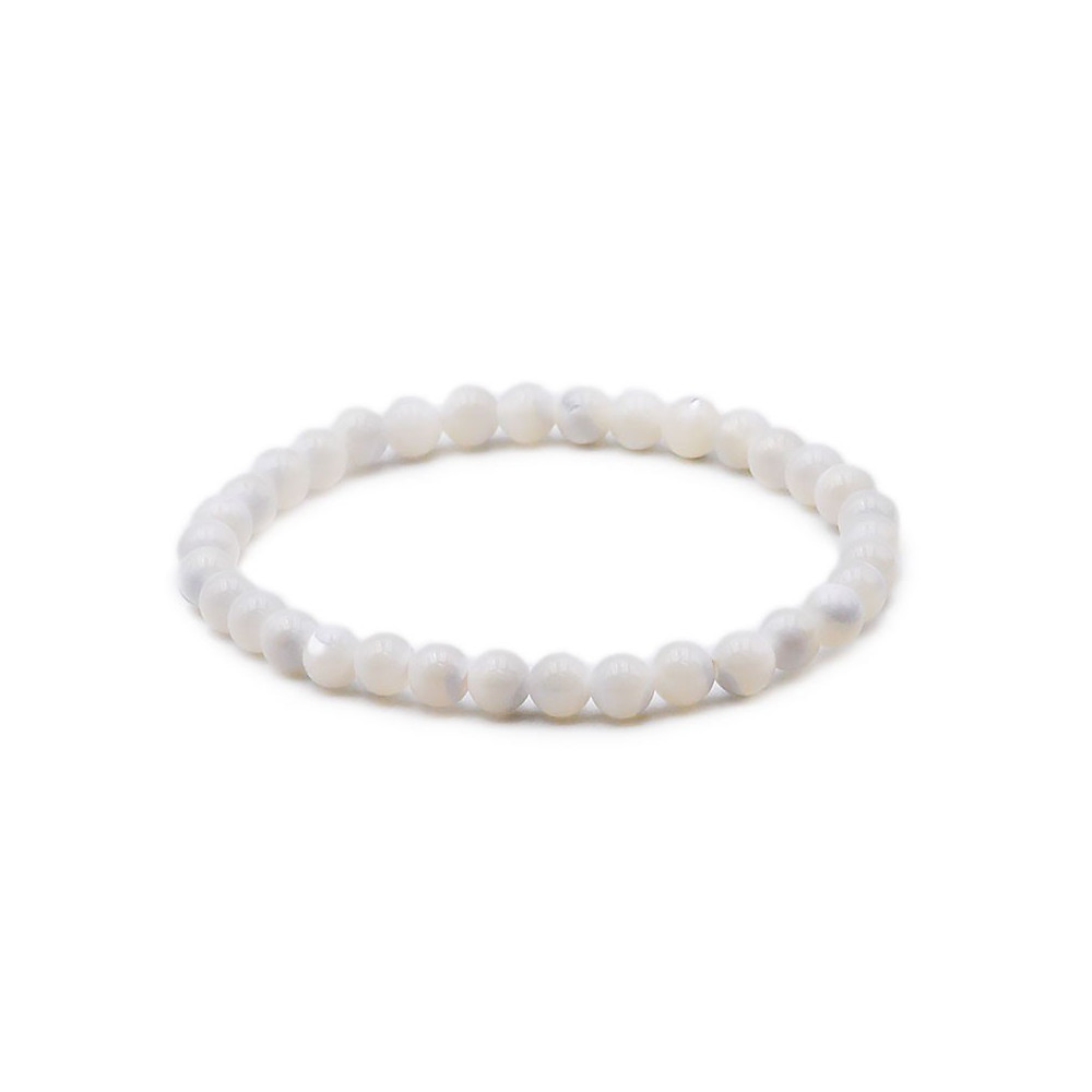 Bracelet pierres naturelles 6mm nacre A