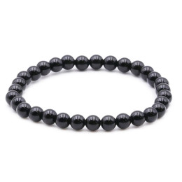 Bracelet pierres naturelles 6mm obsidienne noire A