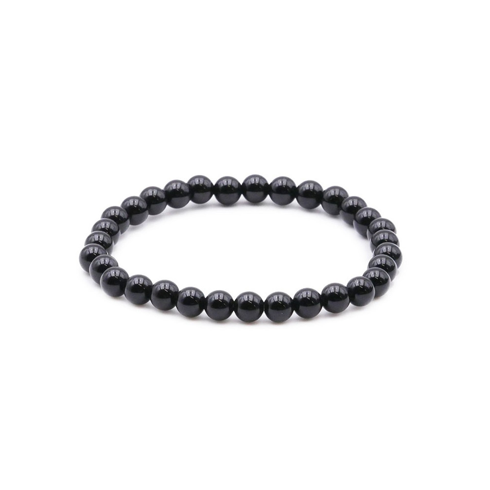 Bracelet pierres naturelles 6mm obsidienne noire A