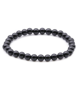 Bracelet pierres naturelles 6mm obsidienne noire A