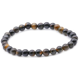 Bracelet pierres naturelles 6 mm oeil de faucon AB