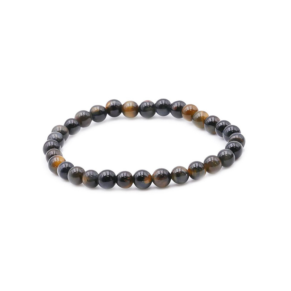 Bracelet pierres naturelles 6 mm oeil de faucon AB