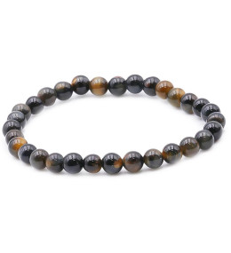 Bracelet pierres naturelles 6 mm oeil de faucon AB