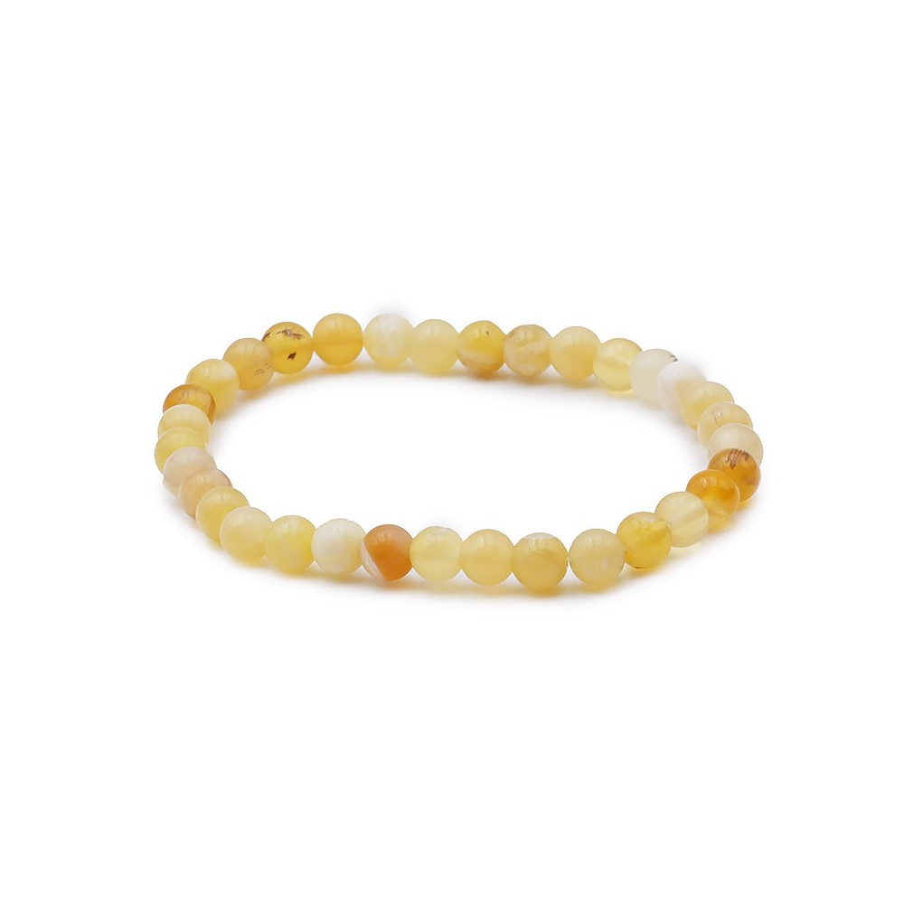 Bracelet pierres naturelles 6mm opale jaune AB