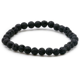 Bracelet pierres naturelles 6mm pierre de lave AB