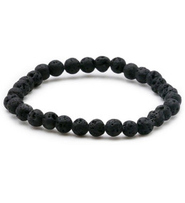 Bracelet pierres naturelles 6mm pierre de lave AB