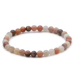 Bracelet pierres naturelles 6mm pierre de lune multicolore AB