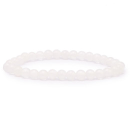 Bracelet pierres naturelles 6mm quartz laiteux A