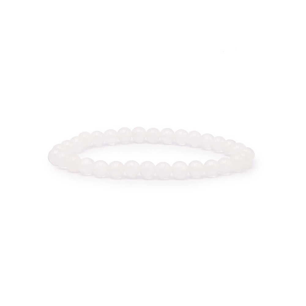 Bracelet pierres naturelles 6mm quartz laiteux A