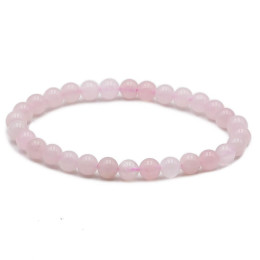 Bracelet pierres naturelles 6mm quartz rose A