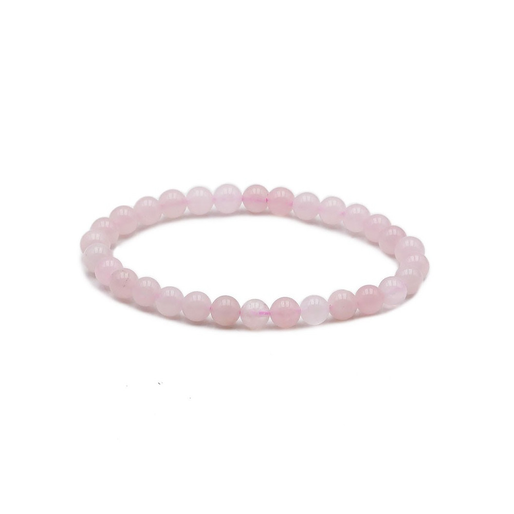 Bracelet pierres naturelles 6mm quartz rose A