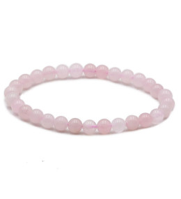 Bracelet pierres naturelles 6mm quartz rose A