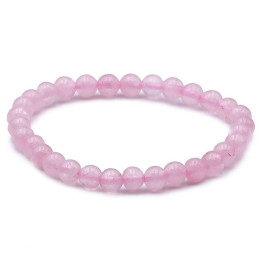 Bracelet pierres naturelles 6mm quartz rose AB