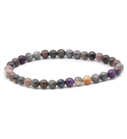 Bracelet pierres naturelles 6mm saphir multicolore AB