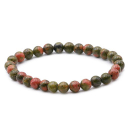 Bracelet pierres naturelles 6 mm unakite AB