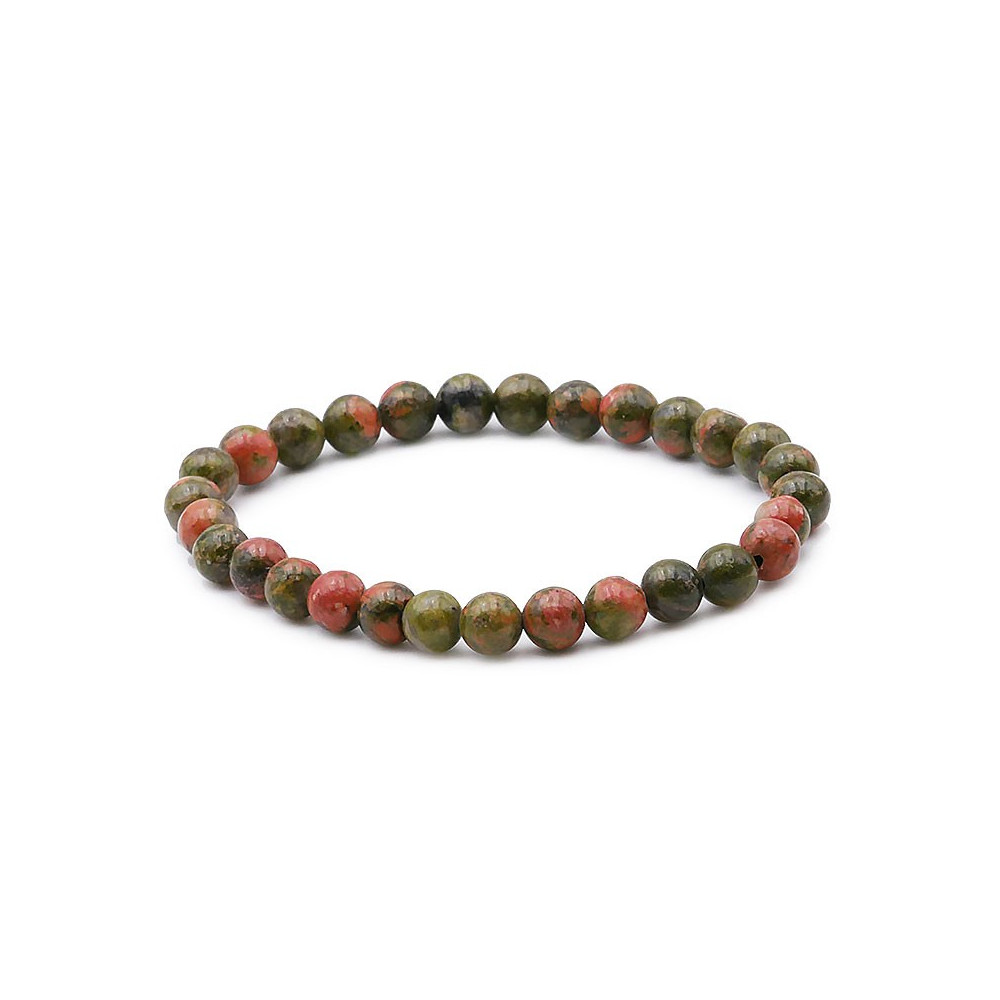 Bracelet pierres naturelles 6 mm unakite AB