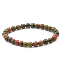 Bracelet pierres naturelles 6 mm unakite AB