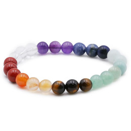 Bracelet pierres naturelles 8mm 7 chakras AB