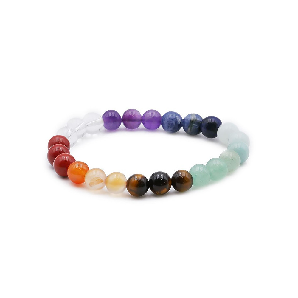 Bracelet pierres naturelles 8mm 7 chakras AB