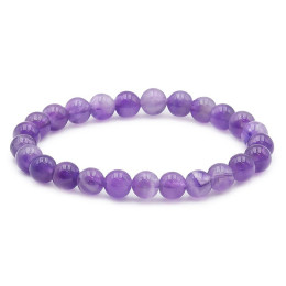 Bracelet pierres naturelles 8mm améthyste brésil A