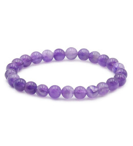 Bracelet pierres naturelles 8mm améthyste brésil A