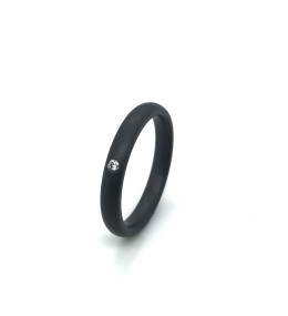 Alliance Tantale Pure Curve Dark, 1x0,016 ct H-SI, largeur 3 mm