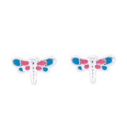 Boucles d'oreilles argent 925/1000, libellules laque by Stauffer