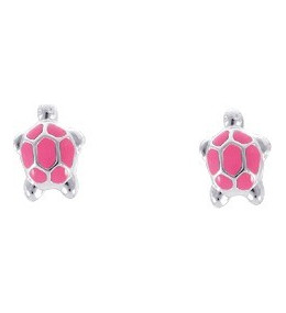 Boucles d'oreilles argent 925/1000, tortues laque by Stauffer