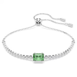 Bracelet Swarovski, Matrix Tennis Tailles variées, Vert, Métal rhodié, 5693411