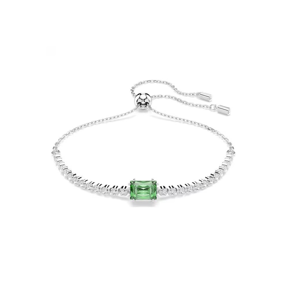 Bracelet Swarovski, Matrix Tennis Tailles variées, Vert, Métal rhodié, 5693411