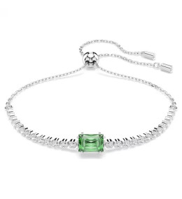 Bracelet Swarovski, Matrix Tennis Tailles variées, Vert, Métal rhodié, 5693411