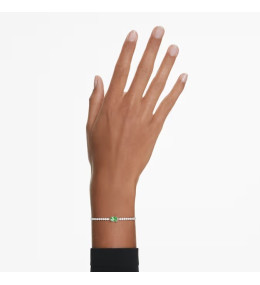 Le Bracelet Swarovski, Matrix Tennis Tailles variées, Vert, Métal rhodié, 5693411