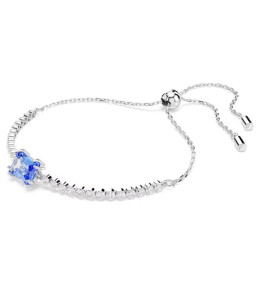 Le Bracelet Swarovski, Matrix Tennis Tailles variées, Bleu, Métal rhodié, 5693412