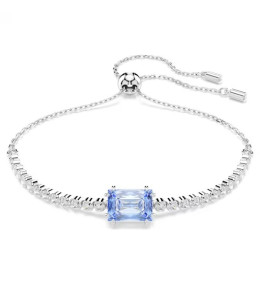 Bracelet Swarovski, Matrix Tennis Tailles variées, Bleu, Métal rhodié, 5693412