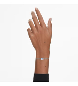 Le Bracelet Swarovski, Matrix Tennis Tailles variées, Bleu, Métal rhodié, 5693412