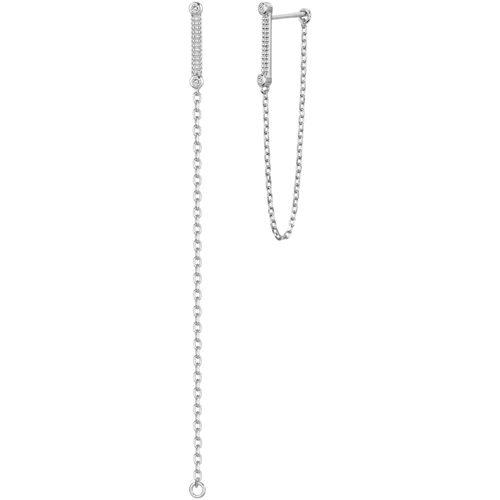 Boucles d'oreilles pendantes Argent 925/1000 et 4 oxydes de zirconium by Stauffer